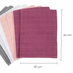 Mull-Waschhandschuh 8er Pack 15 x 20 cm - Orchidee / Puder