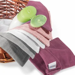 Mull-Waschhandschuh 8er Pack 15 x 20 cm - Orchidee / Puder