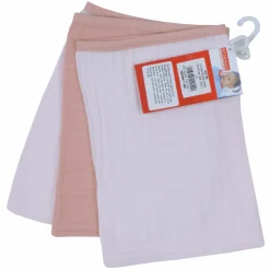 Mull-Waschhandschuh 3er Pack - Lachsrosa Erika