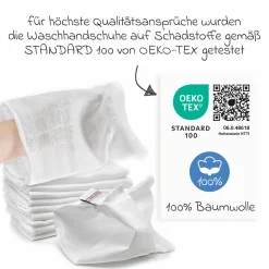 Mull-Waschhandschuh 10er Pack - Weiß