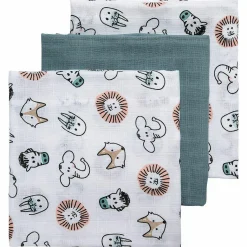 Mullwindel / Mulltuch / Pucktuch - Swaddle - 3er Pack - 70 x 70 cm - Animals