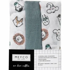 Mullwindel / Mulltuch / Pucktuch - Swaddle - 3er Pack - 70 x 70 cm - Animals