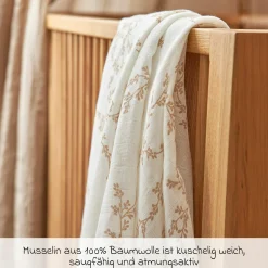 Mullwindel / Mulltuch / Pucktuch / Swaddle 3er Pack Musselin 70 x 70 cm - Branches - Sand