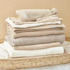 Mullwindel / Mulltuch / Pucktuch / Swaddle 3er Pack Musselin 70 x 70 cm - Branches - Sand