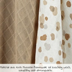 Mullwindel / Mulltuch / Pucktuch / Swaddle 2er Pack 120 x 120 cm - Stains - Sand
