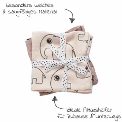 Mullwindel / Mulltuch / Pucktuch - 2er Pack - 70 x 70 cm - Deer Friends - Rosa