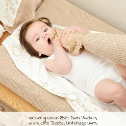 Mullwindel / Mulltuch / Pucktuch / Swaddle 2er Pack Musselin 120 x 120 cm - Branches - Sand