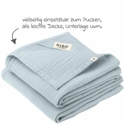 Mullwindel / Mulltuch / Pucktuch 2er Pack Muslin Cloth 70 x 70 cm - Baby Blue