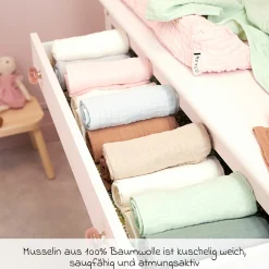 Mullwindel / Mulltuch / Pucktuch / Swaddle 3er Pack Musselin 70 x 70 cm - OffWhite / Soft Sand / Taupe