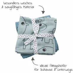 Mullwindel / Mulltuch / Pucktuch - 2er Pack - 70 x 70 cm - Deer Friends - Blau