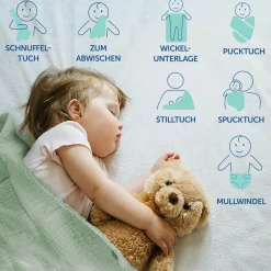 Mullwindel / Mulltuch 8er Pack 70 x 70 cm - Icegreen / Mint / Beige / Taupe
