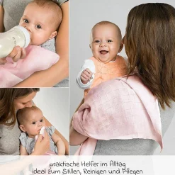Mullwindel / Mulltuch 8er Pack 80 x 80 cm - Orchidee / Puder