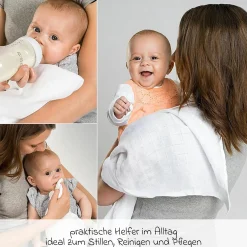 Mullwindel / Mulltuch 6er Pack 80 x 80 cm - Graphit / Greige / Weiß
