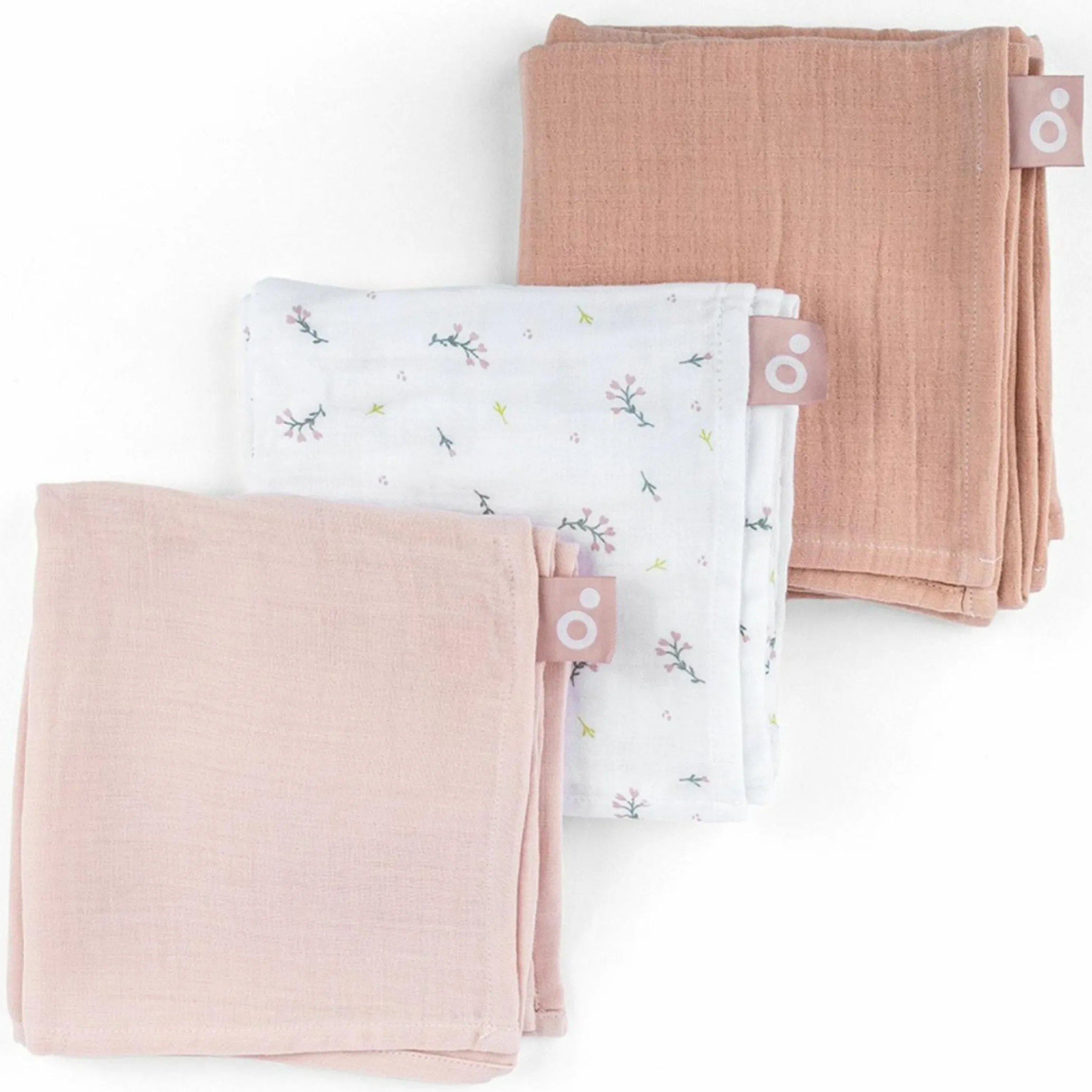 Mullwindel / Mulltuch 3er Pack Lovely 70 x 70 cm - Flower Pink