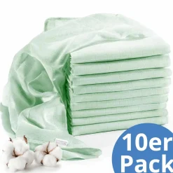 Mullwindel / Mulltuch 10er Pack 80 x 80 cm - Mint