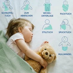 Mullwindel / Mulltuch 10er Pack 80 x 80 cm - Mint