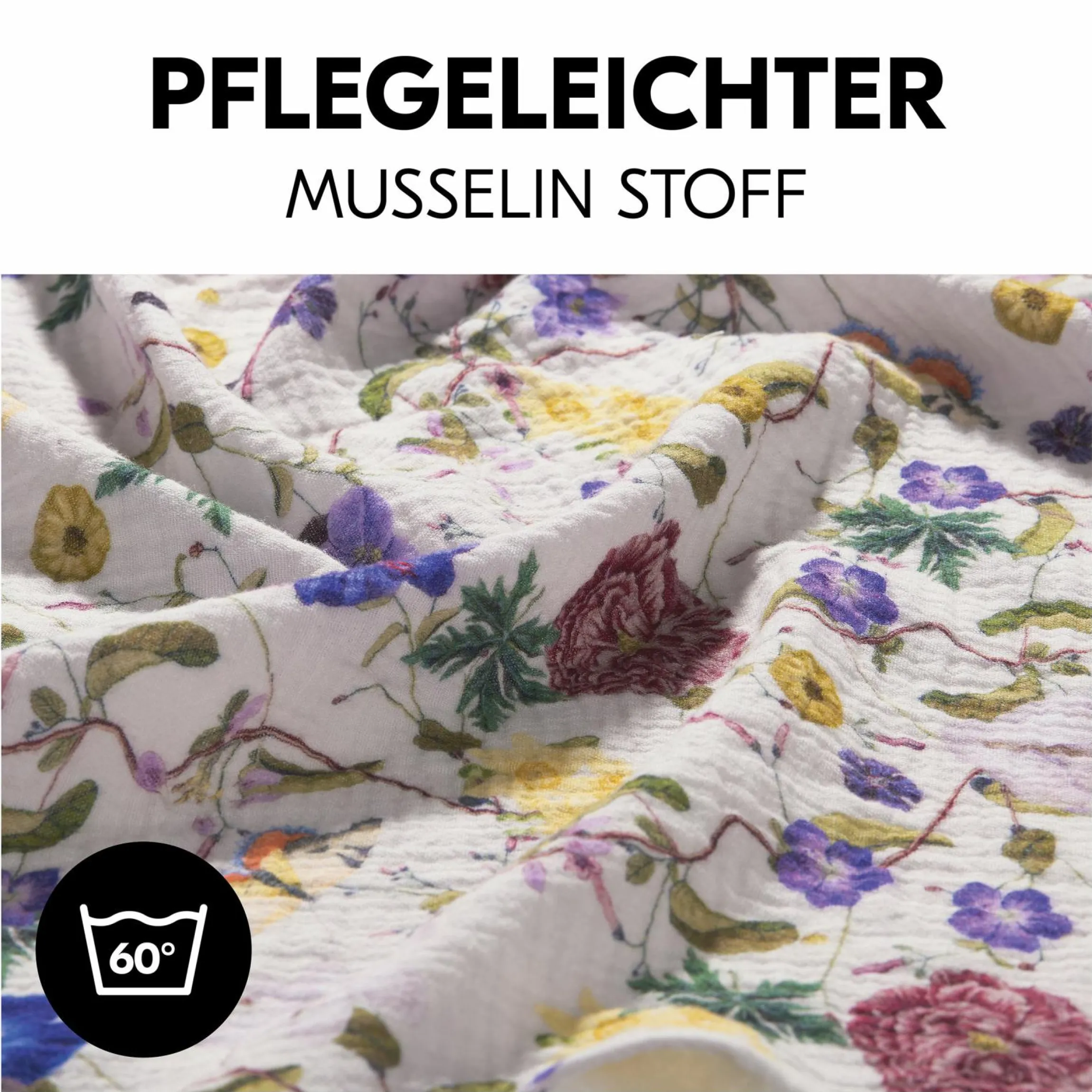 Mullwindeln / Mulltücher / Spucktücher Cuddle N Clean - 3er Set 80 x 80 cm - Sage / Beige / Floral