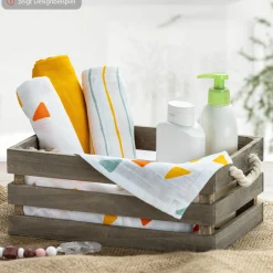 Mullwindeln / Mulltücher / Spucktücher OEKO-TEX® 5er Pack 70 x 70 cm - Gelb Grün