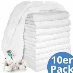 Mullwindeln / Mulltücher / Spucktücher - 10er Pack 80 x 80 cm - Weiß