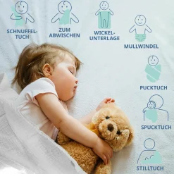 Mullwindeln / Mulltücher / Spucktücher - 10er Pack 80 x 80 cm - Weiß