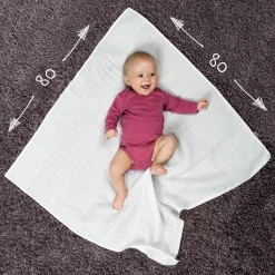 Mullwindeln / Mulltücher / Spucktücher - 10er Pack 80 x 80 cm - Weiß