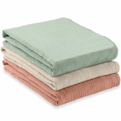 Mullwindeln / Mulltücher / Spucktücher Cuddle N Clean - 3er Set 80 x 80 cm - Sage / Beige / Cork