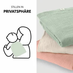 Mullwindeln / Mulltücher / Spucktücher Cuddle N Clean - 3er Set 80 x 80 cm - Sage / Beige / Cork