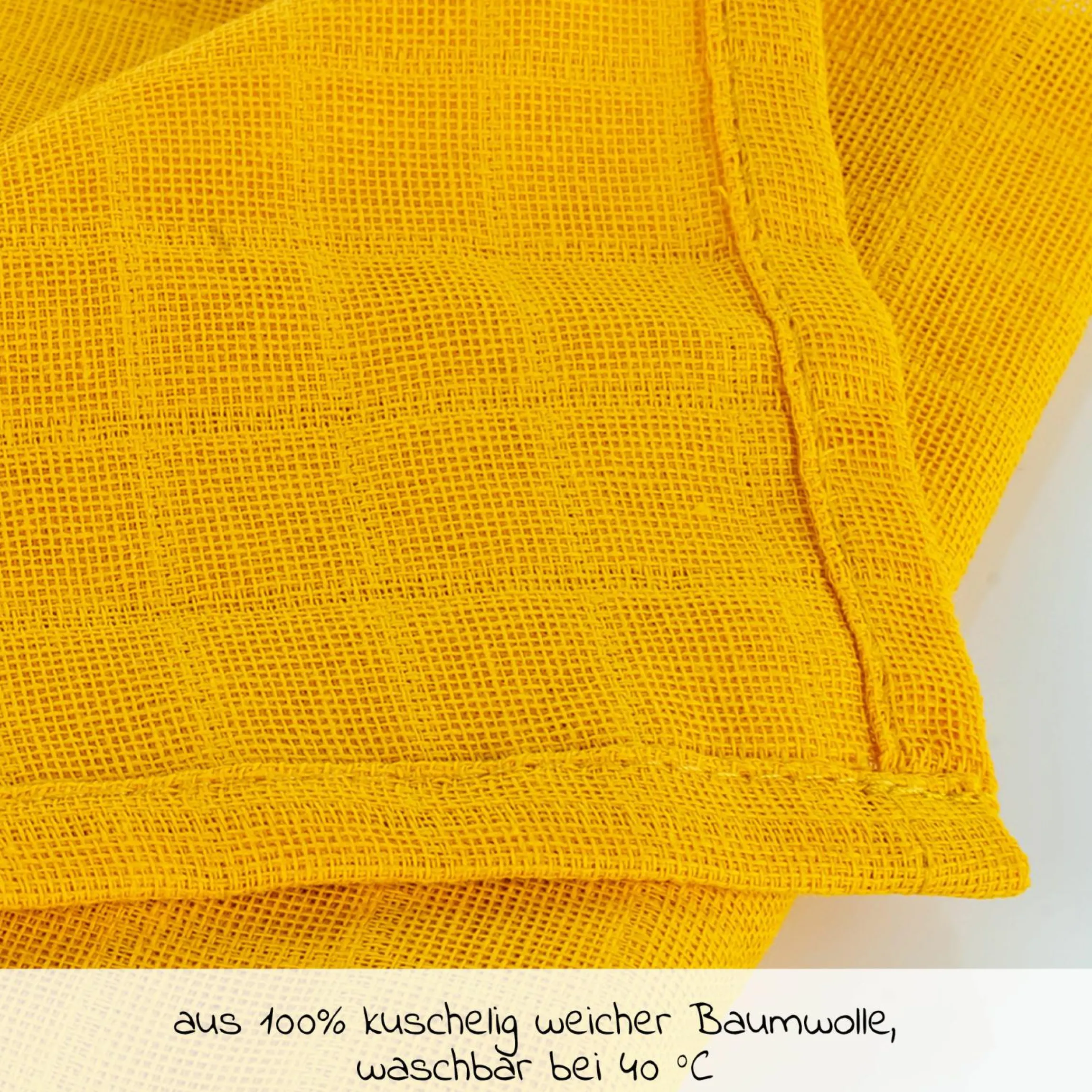 Mullwindeln / Mulltücher / Spucktücher OEKO-TEX® 3er Pack 70 x 70 cm - Gelb