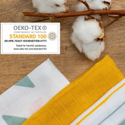 Mullwindeln / Mulltücher / Spucktücher OEKO-TEX® 3er Pack 70 x 70 cm - Gelb
