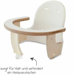 Multifunktionaler Hochstuhl-Set inkl. Babysitz, Tischplatte, Spielwürfel, Sicherheitsgurt - Hochstuhl, Schaukel, Treppe, Lerntower & Babywippe in einem bis 150 kg nutzbar - Weiß - Kollektion 2024