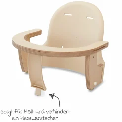 Multifunktionaler Hochstuhl-Set inkl. Babysitz, Tischplatte, Spielwürfel, Sicherheitsgurt - Hochstuhl, Schaukel, Treppe, Lerntower & Babywippe in einem bis 150 kg nutzbar - Natur - Kollektion 2024