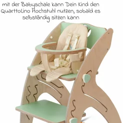 Multifunktionaler Hochstuhl-Set inkl. Babysitz, Tischplatte, Spielwürfel, Sicherheitsgurt - Hochstuhl, Schaukel, Treppe, Lerntower & Babywippe in einem bis 150 kg nutzbar - Grün - Kollektion 2024