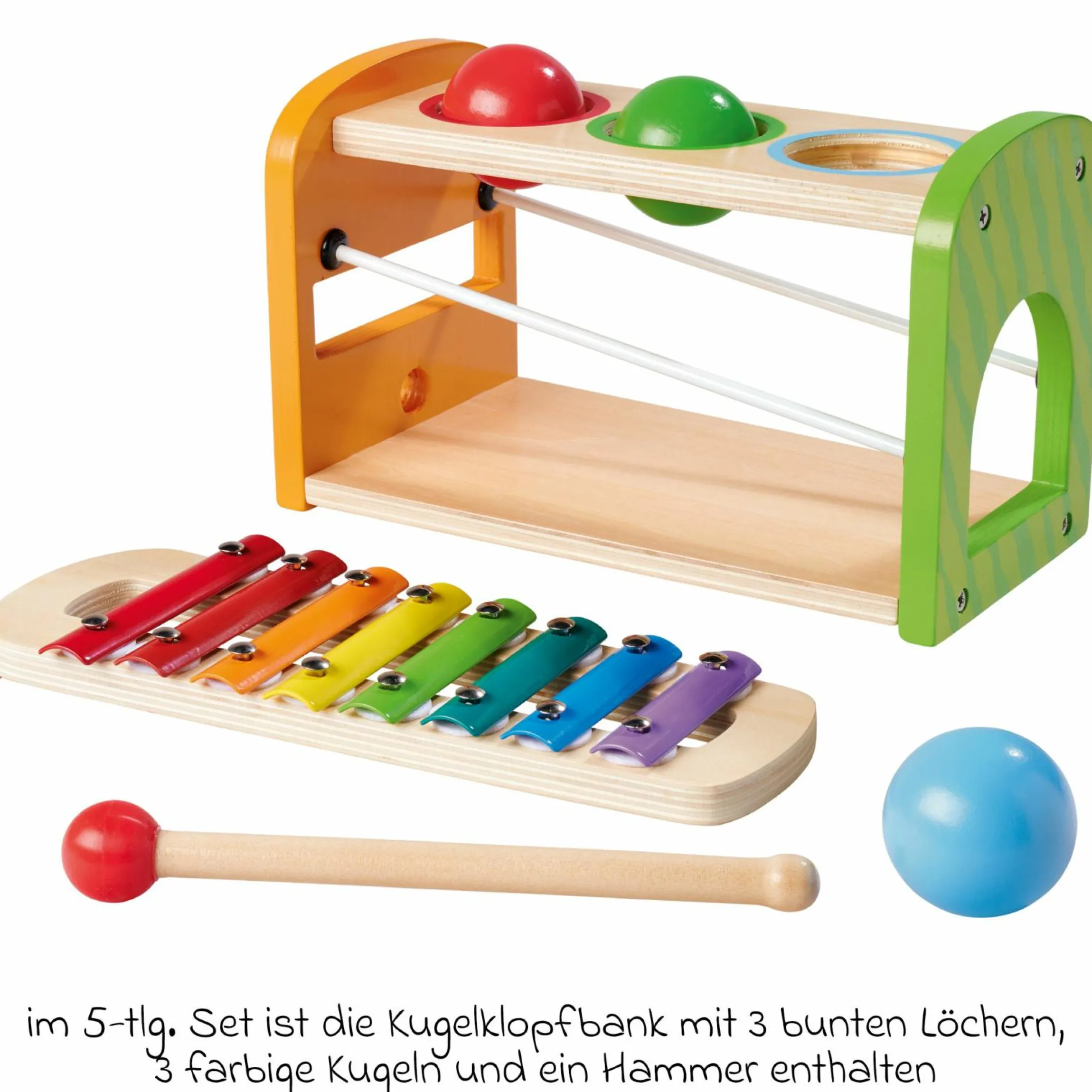 Musikspielzeug 2in1 mit Xylophon & Klopfbank