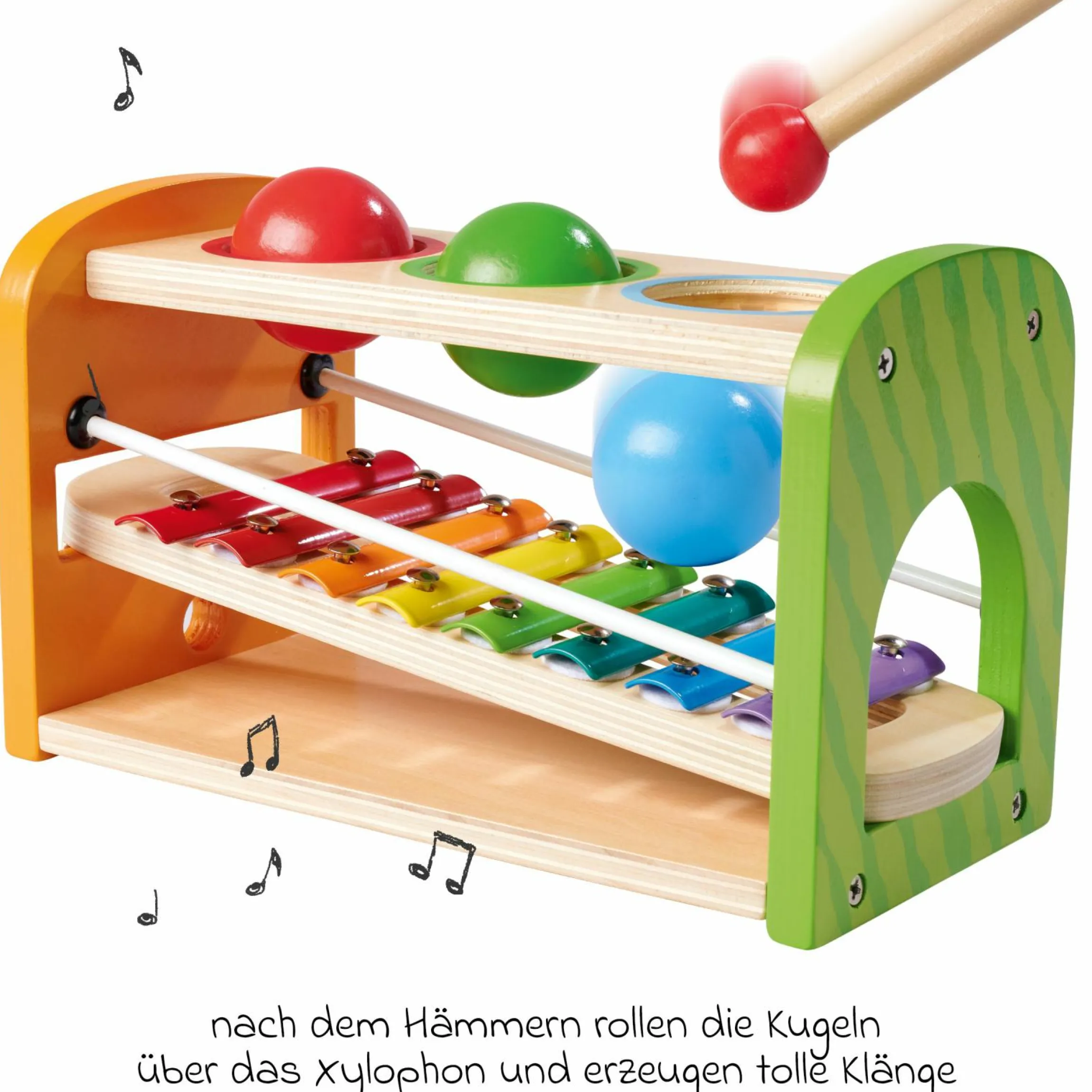 Musikspielzeug 2in1 mit Xylophon & Klopfbank
