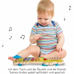 Musiktisch Krokodil - mit Xylophon, Becken, Quietsche und Waschbrett