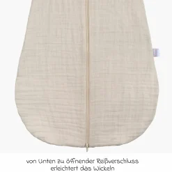 Musselin-Schlafsack - Beige - Gr. 60 cm