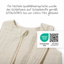 Musselin-Schlafsack - Beige - Gr. 60 cm