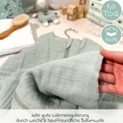 Musselin-Schlafsack - Mint - Gr. 60 cm