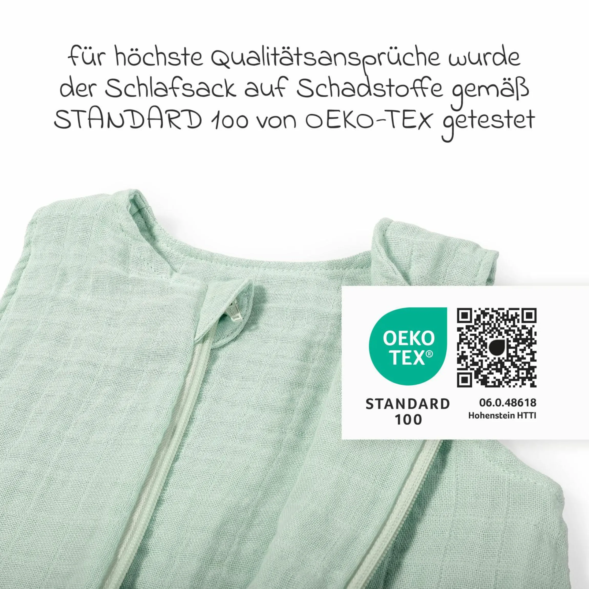 Musselin-Schlafsack - Mint - Gr. 60 cm