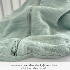 Musselin-Schlafsack - Mintgrün - Gr. 90 cm