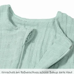 Musselin-Schlafsack - Mintgrün - Gr. 90 cm
