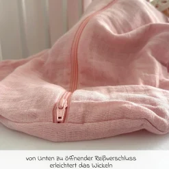Musselin-Schlafsack - Puderrosa - Gr. 90 cm