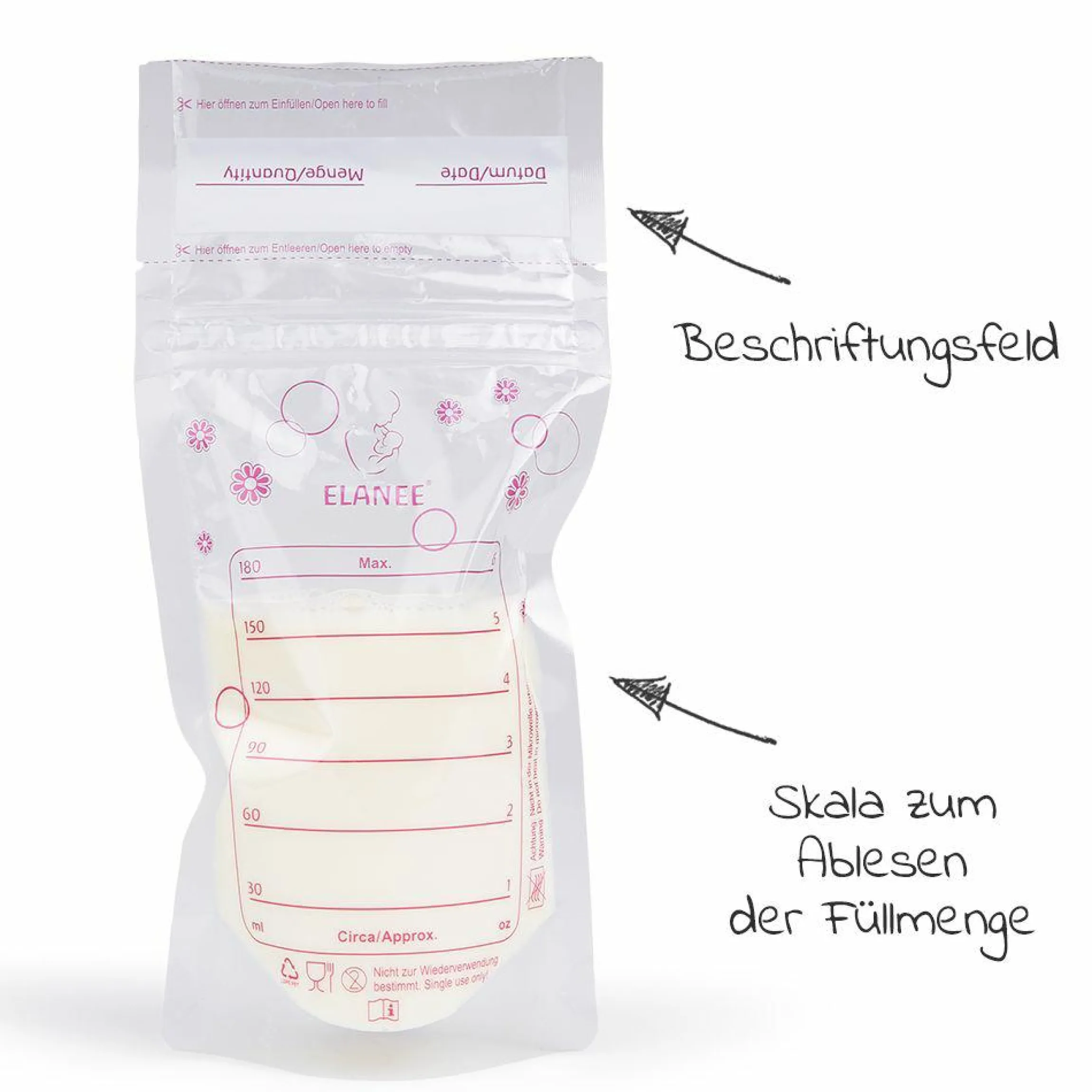 Muttermilchbeutel 20er Pack je 180 ml