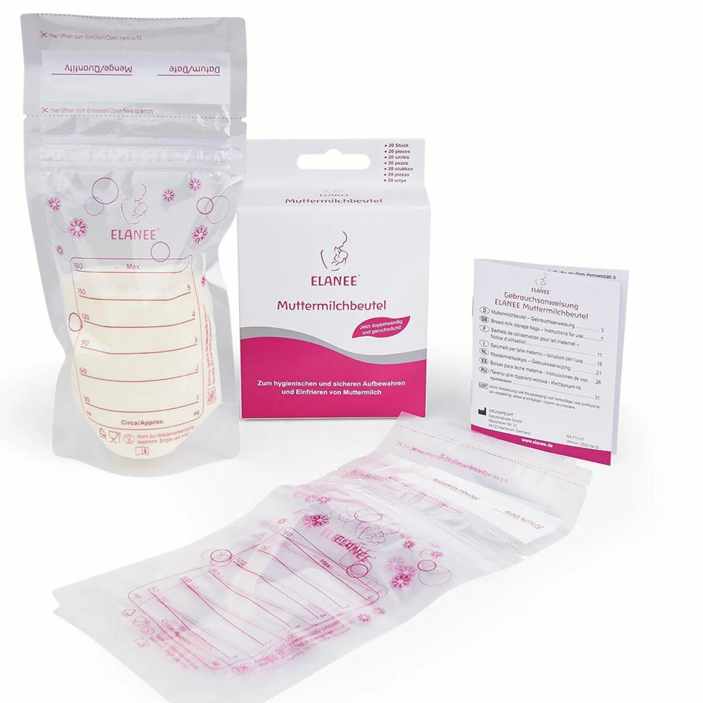Muttermilchbeutel 20er Pack je 180 ml
