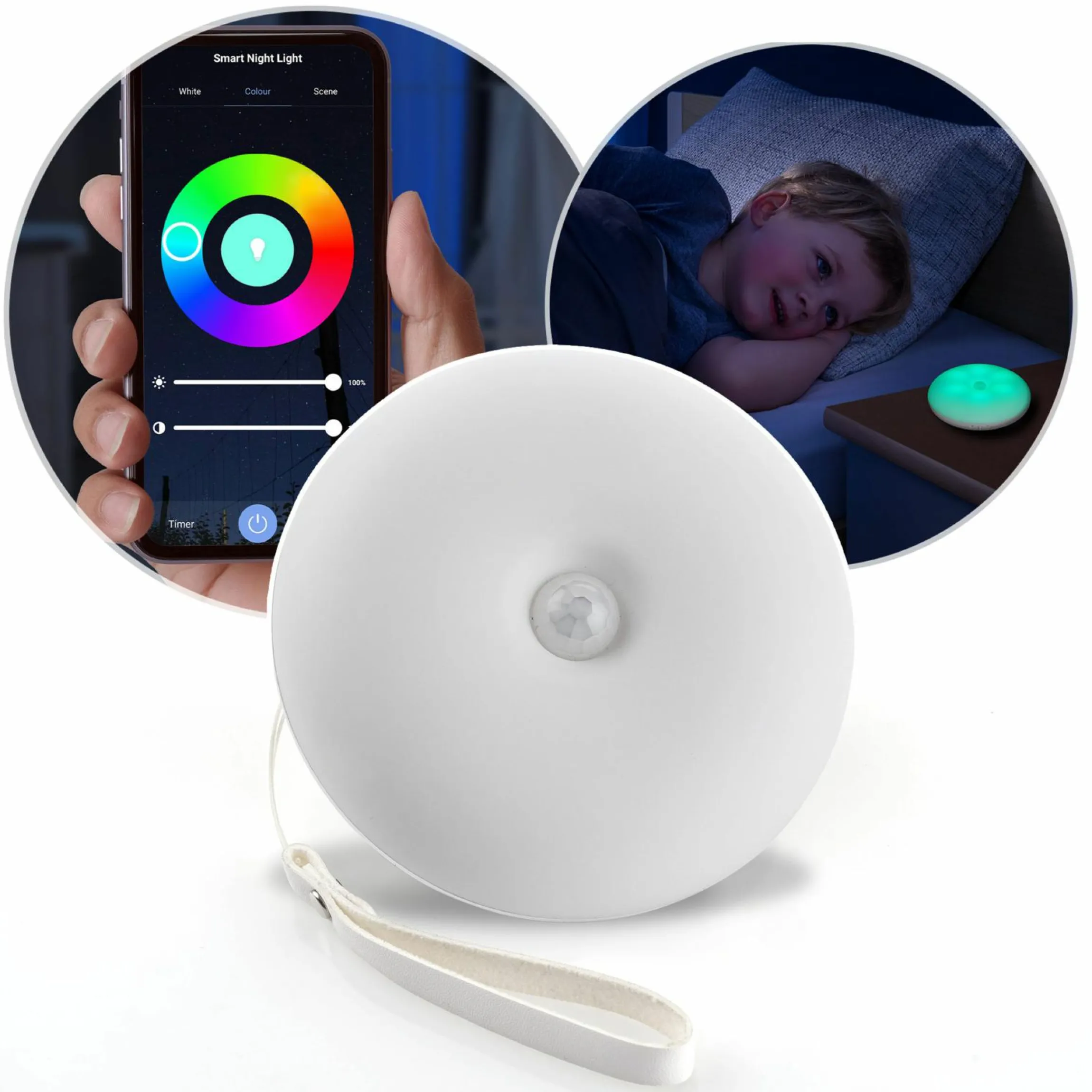 Nachtlicht / Einschlaflicht NightGuide SmartLight - mit Bewegungsensor -per App steuerbar