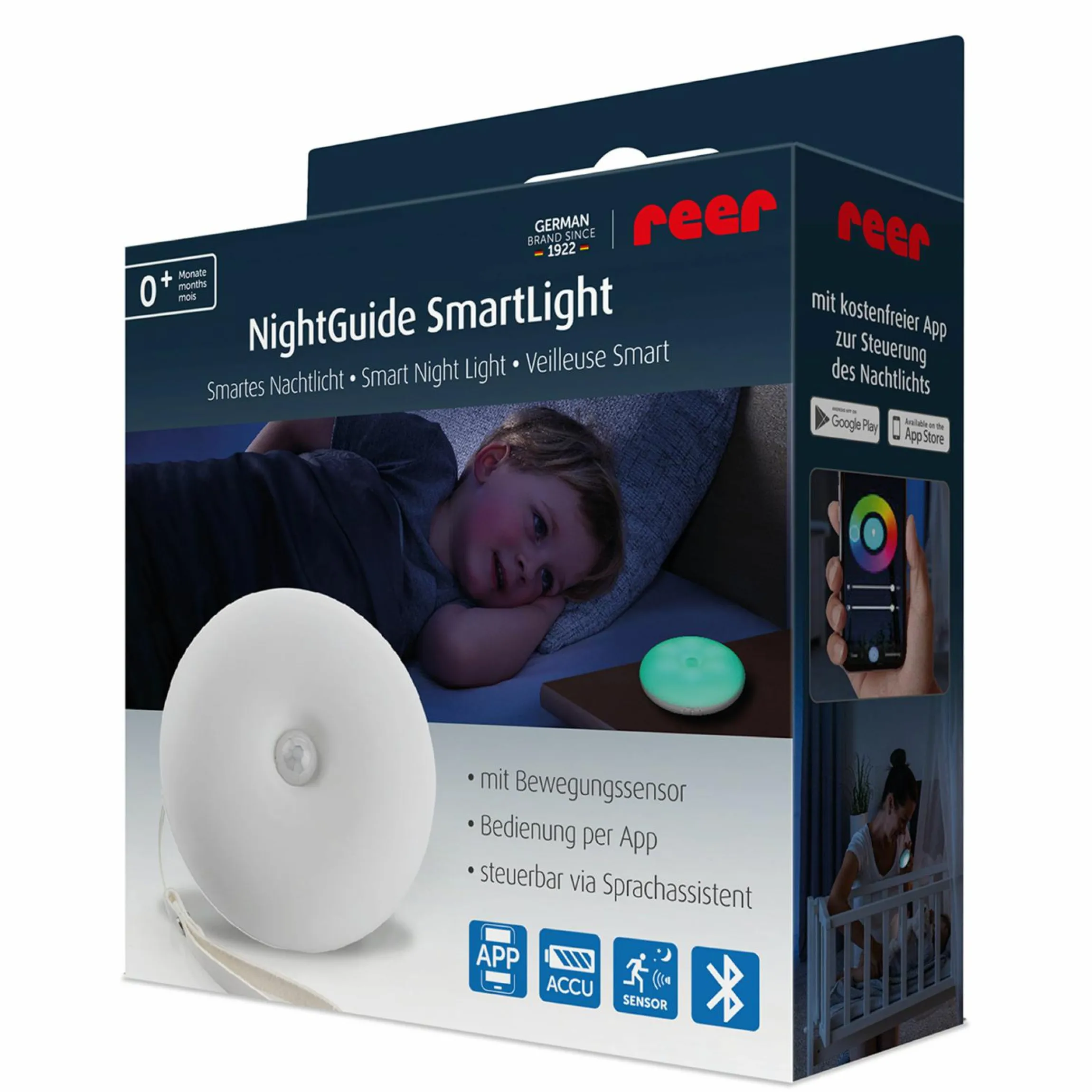 Nachtlicht / Einschlaflicht NightGuide SmartLight - mit Bewegungsensor -per App steuerbar