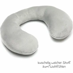 Nackenpolster / Nackenstütze mit Plüschoberfläche ergonomisch geformt - Grau