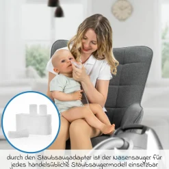 Nasensauger mit Staubsaugeraufsatz inkl. 3 Ersatzfilter - Transparent