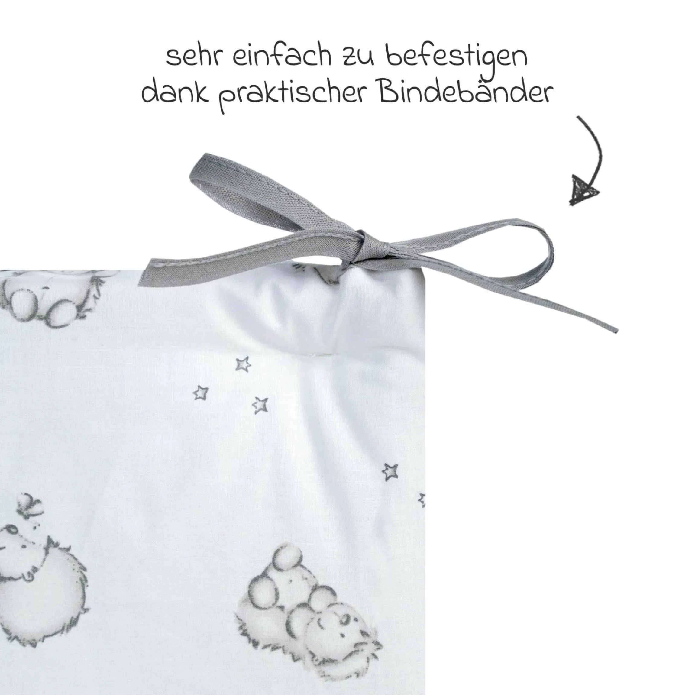 Nestchen 180 x 35 cm - Igelchen - Weiß
