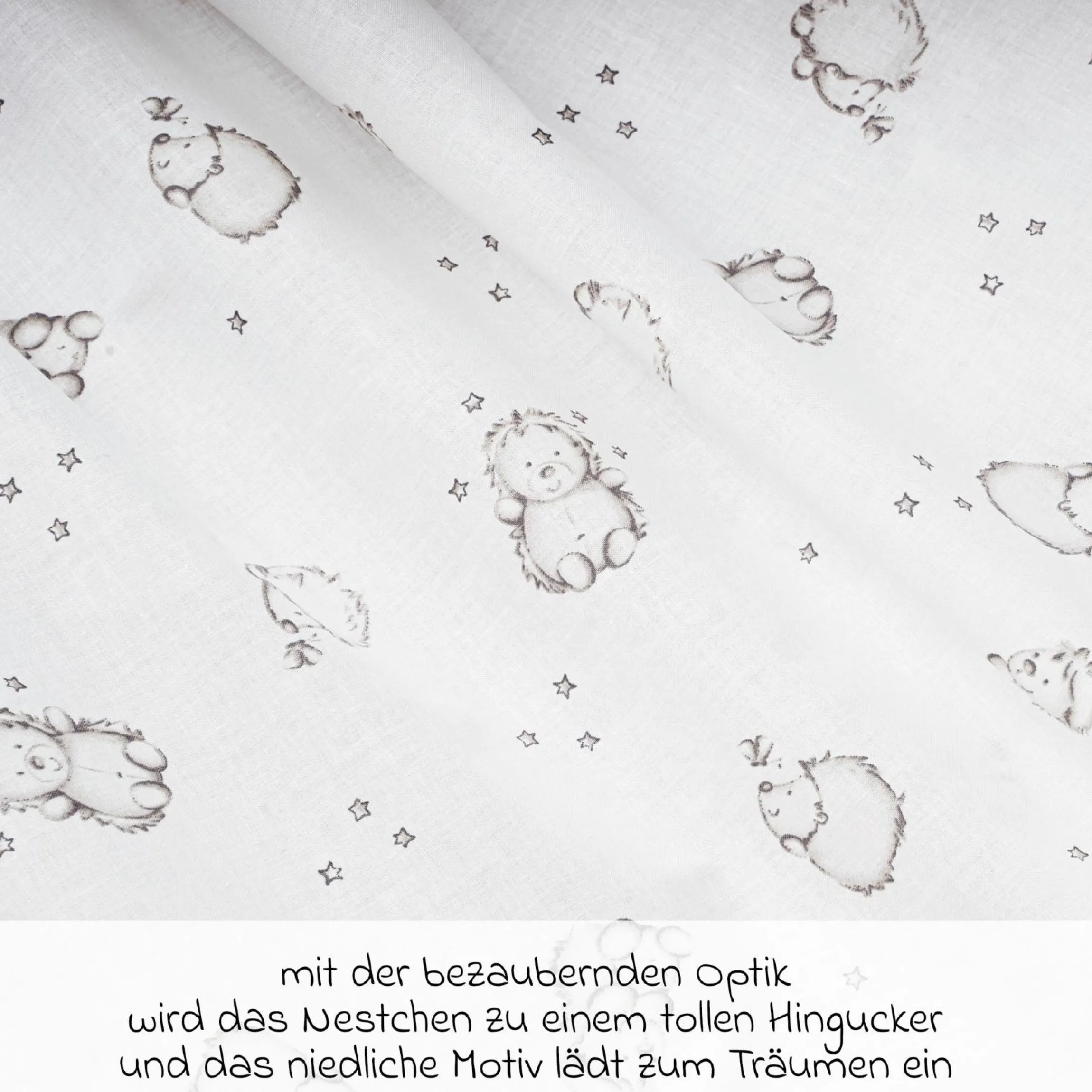 Nestchen 180 x 35 cm - Igelchen - Weiß